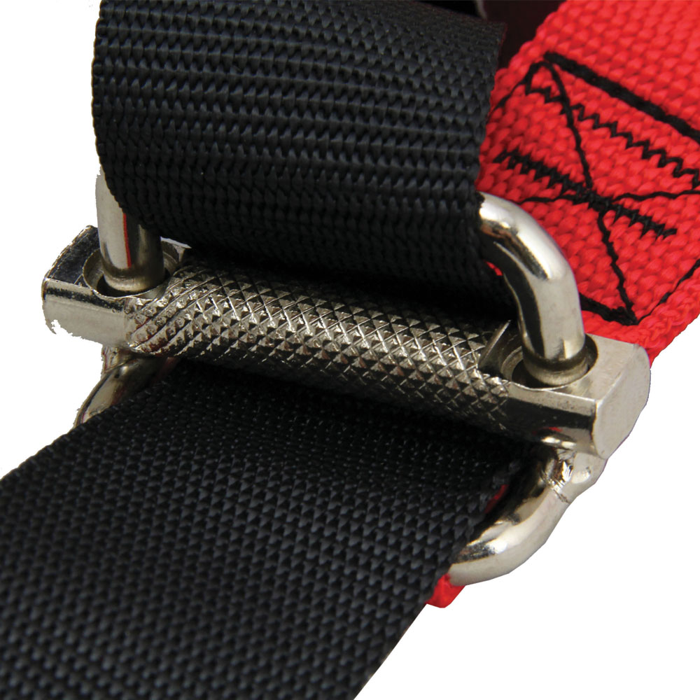 the metal clasps on a gym suspension trainer