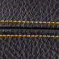 black leather with gold stitching