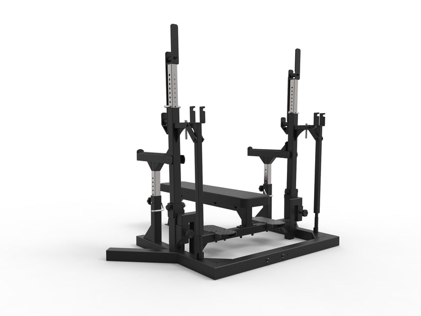 Commercial Olympic Combo Weight Bench & Squat Rack (Matte Black) Primal Strength