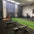 a green gym astroturf track in a gym