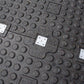 white epdm gym tile connectors underneath gym flooring
