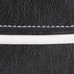 black leather with white stitching